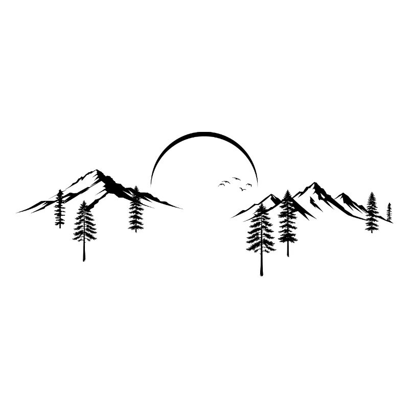 Mountain Peak Adventure Minimalist Silhouette Art