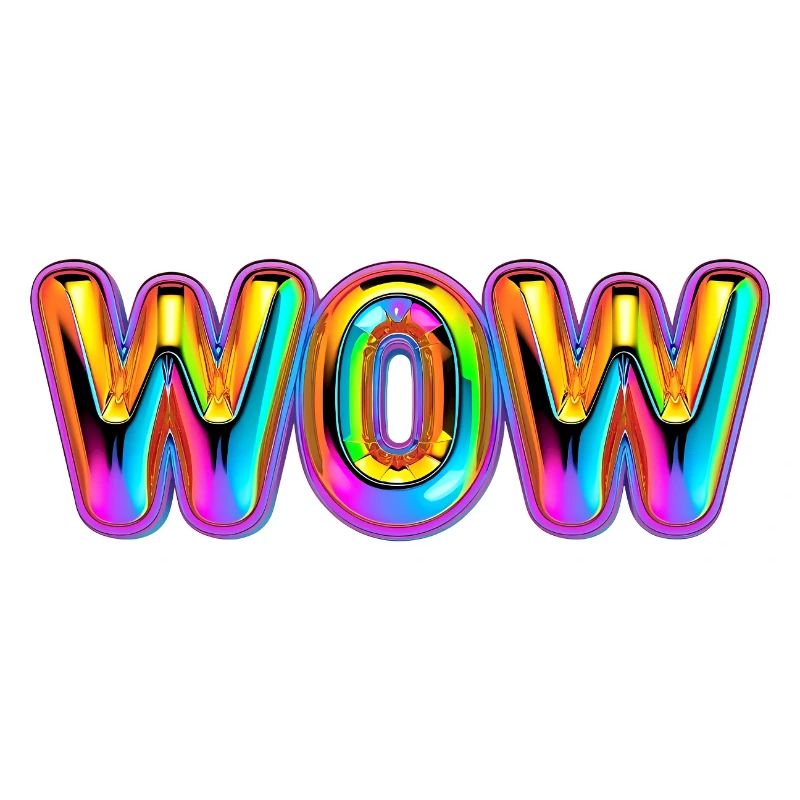 3D WOW Ballon Arc-en-ciel
