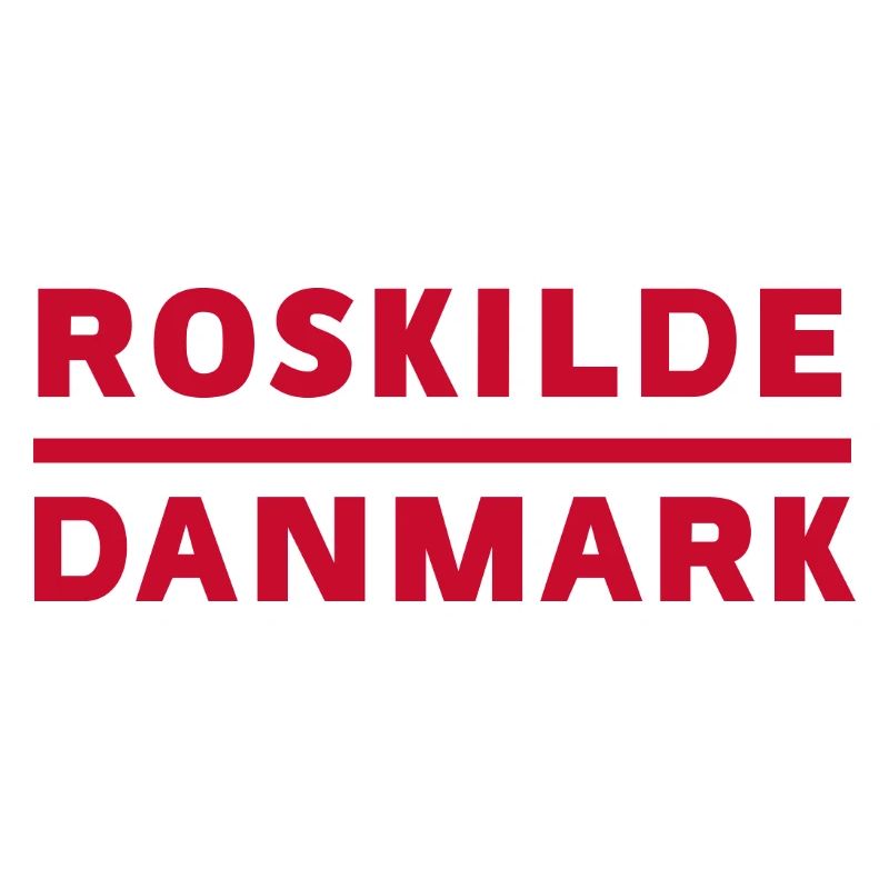 Roskilde Danemark en typographie rouge