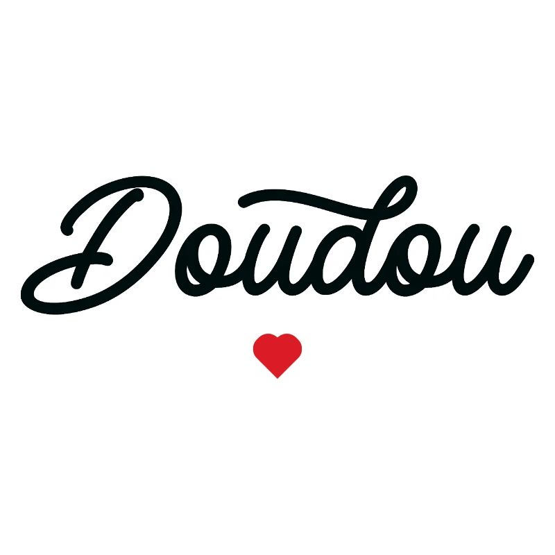 Doudou Coeur Script Noir