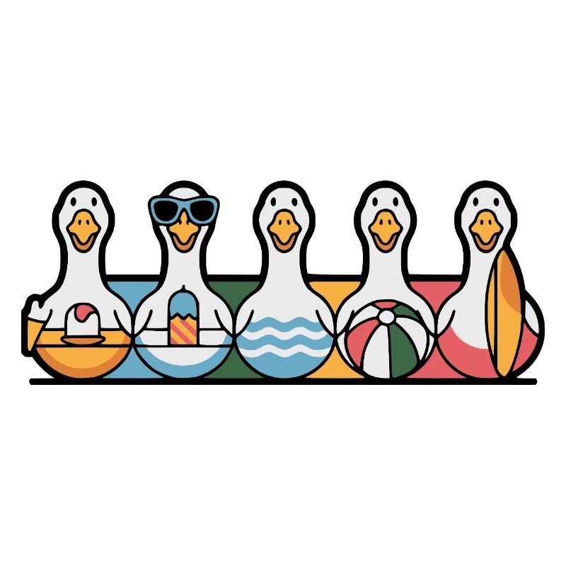 Rangée d’oies d’été