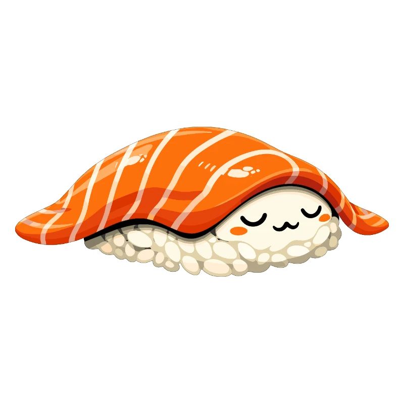 Sleeping Nigiri – Retro Japan Sushi Illustration