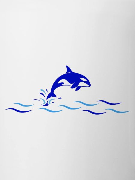 Orca jumps over waves