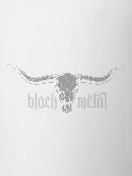 Schwarzmetall-Langhorn-Schädel