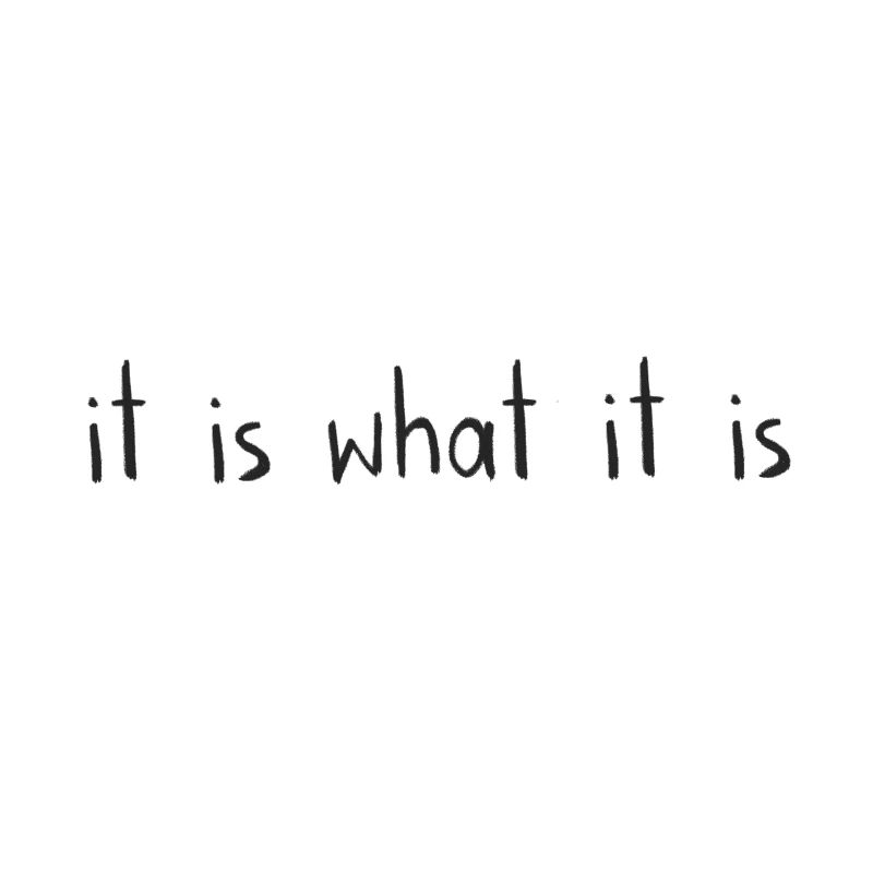 it is what it is
