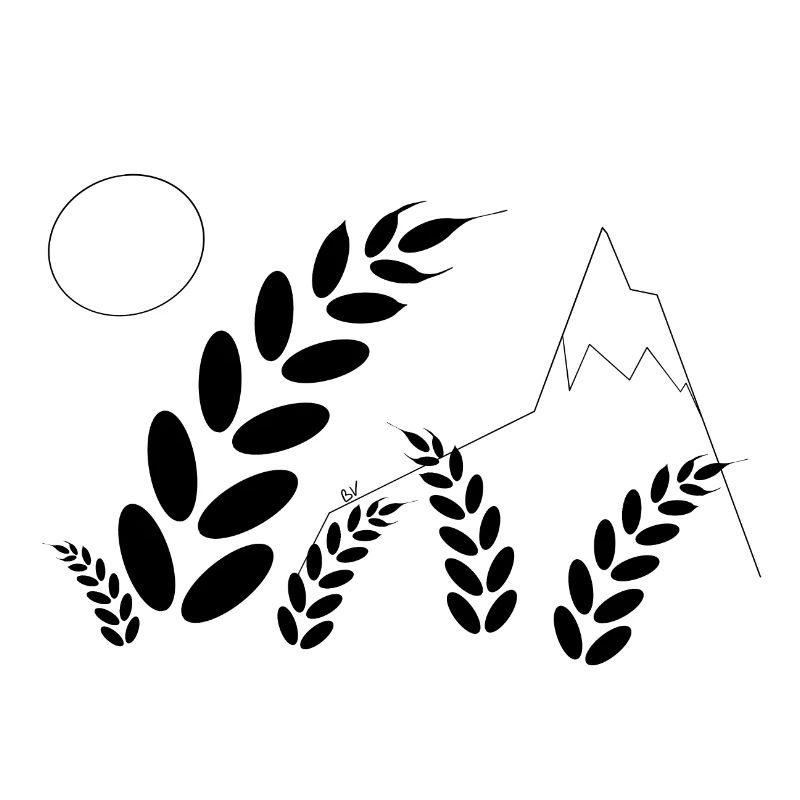 Paysage et épis de blés