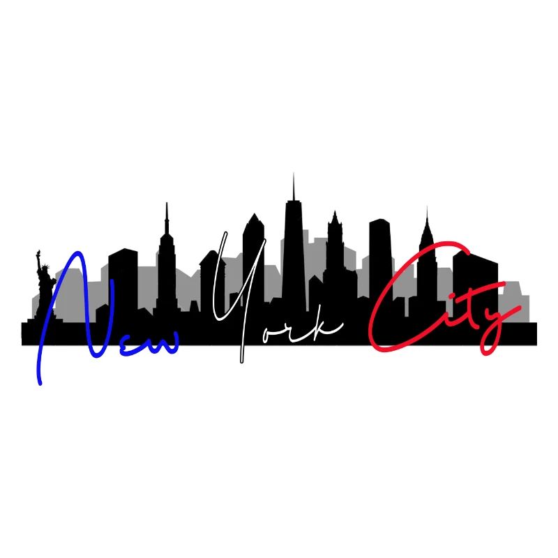 Skyline NYC BlueWhiteRed 2