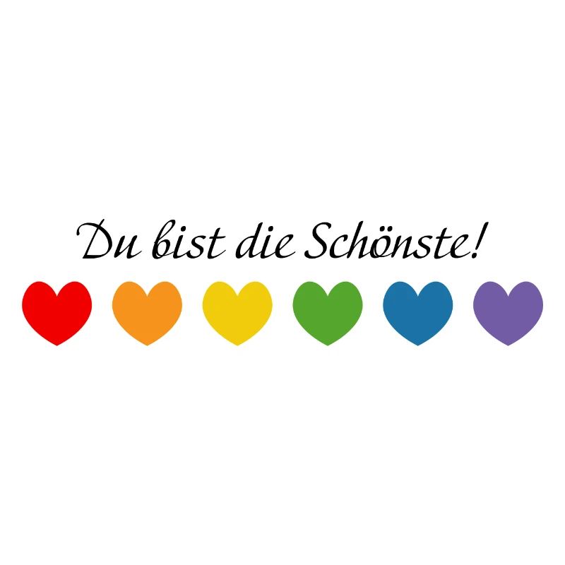 Regenbogenherzchen Du bist die Schoenste