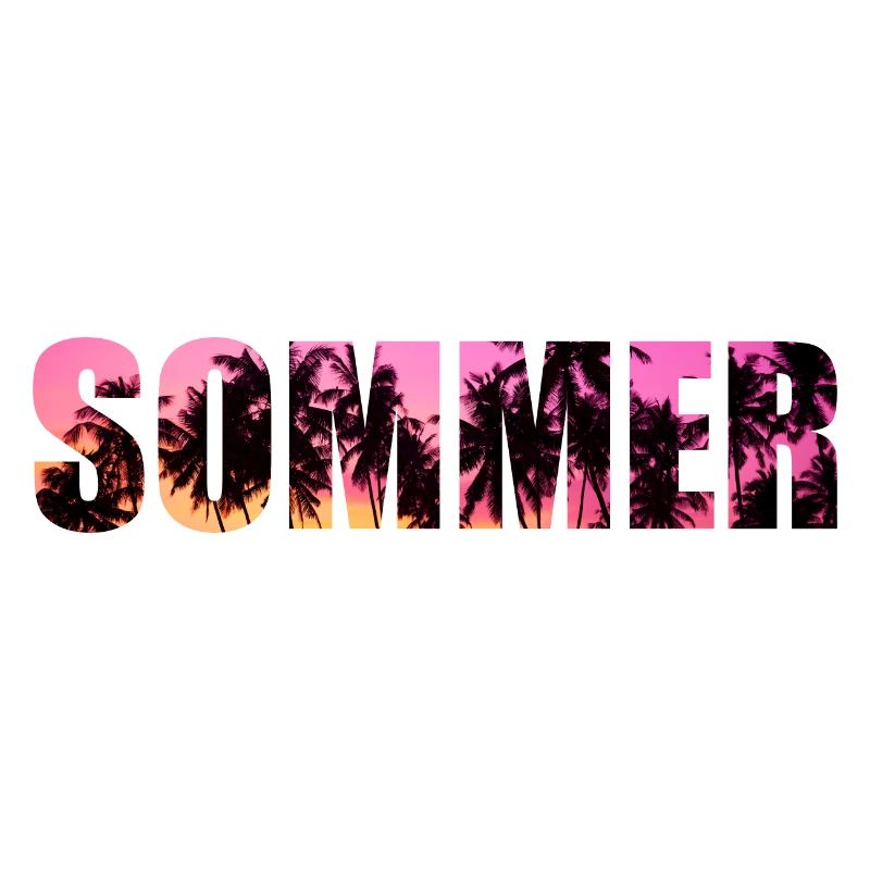 Cool Retro Design Summer Beach Palms Summer