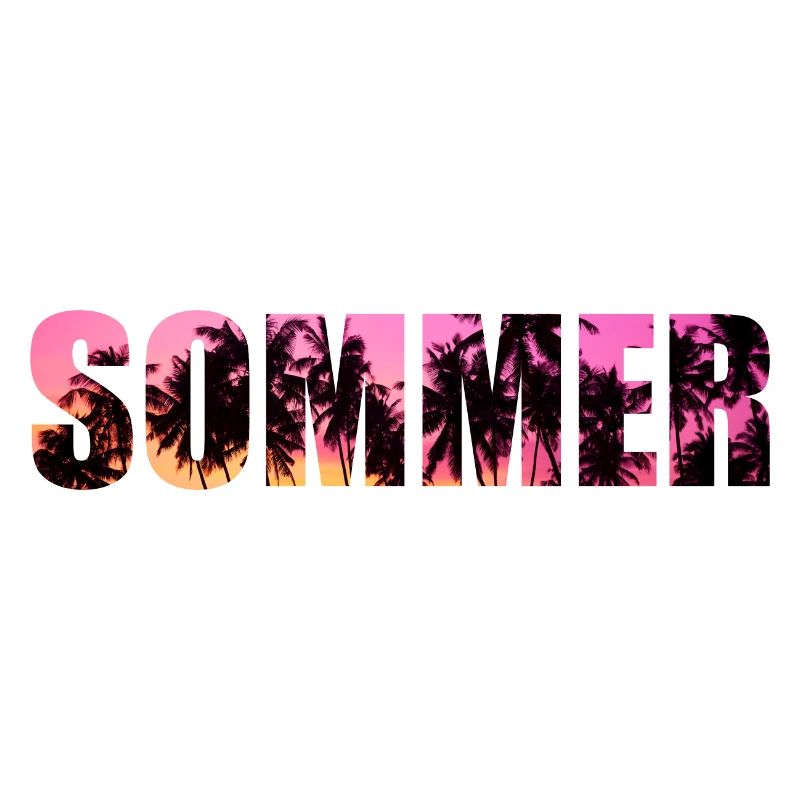 Cool Retro Design Summer Beach Palms Summer