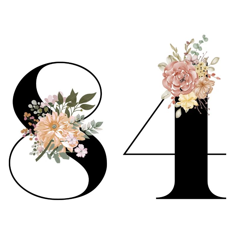 84e anniversaire fleuris (Cadeau de 84 ans)