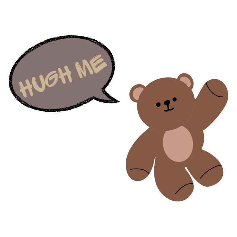 Umarme mich: Bär mit einer Inschrift