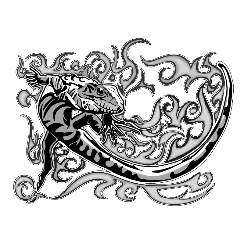 Little black and white caiman