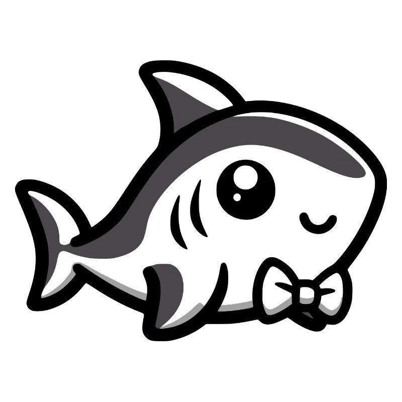 Cute shark with bow tie