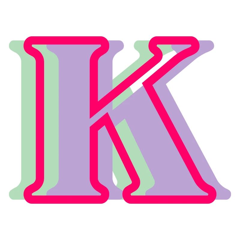 Lettre k multicolore