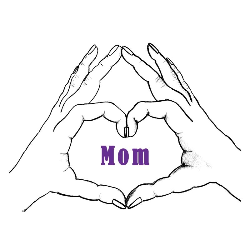 Hände formen ein Herz. Mom
