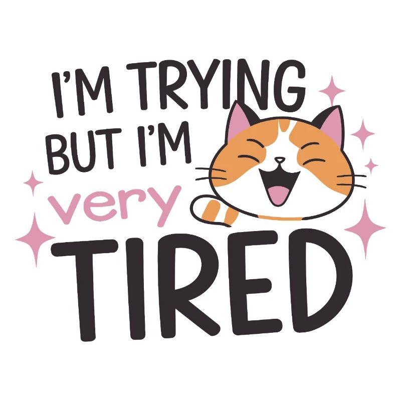 Chat fatigué essayant