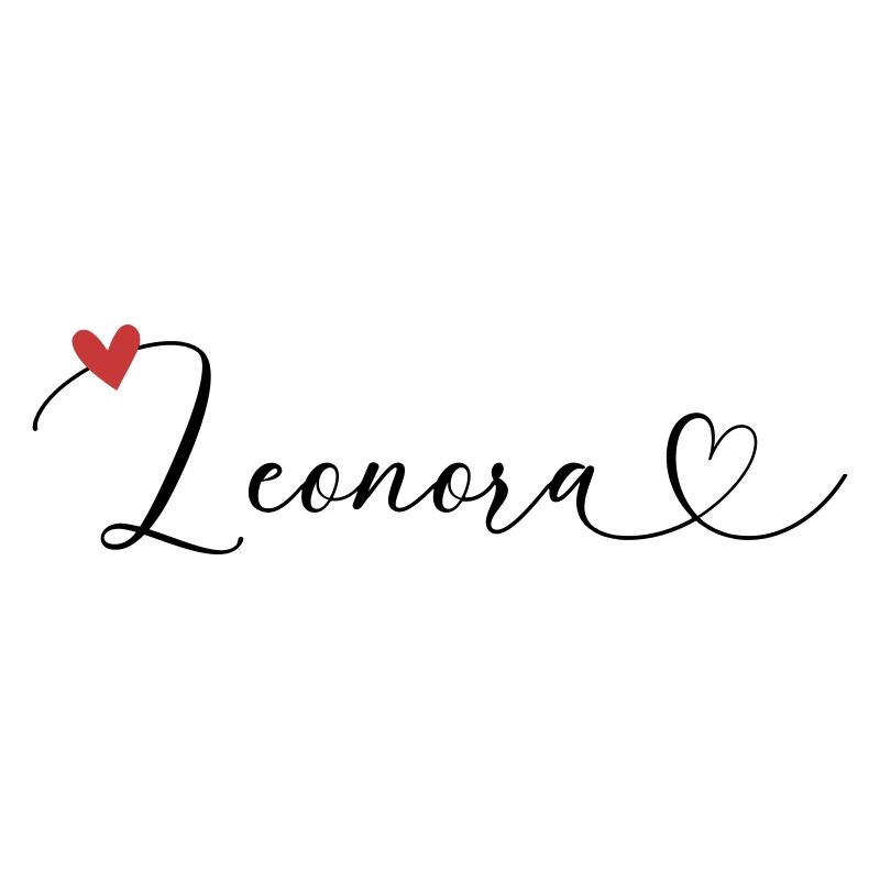 Leonora Nom Prénom Calligraphie coeur