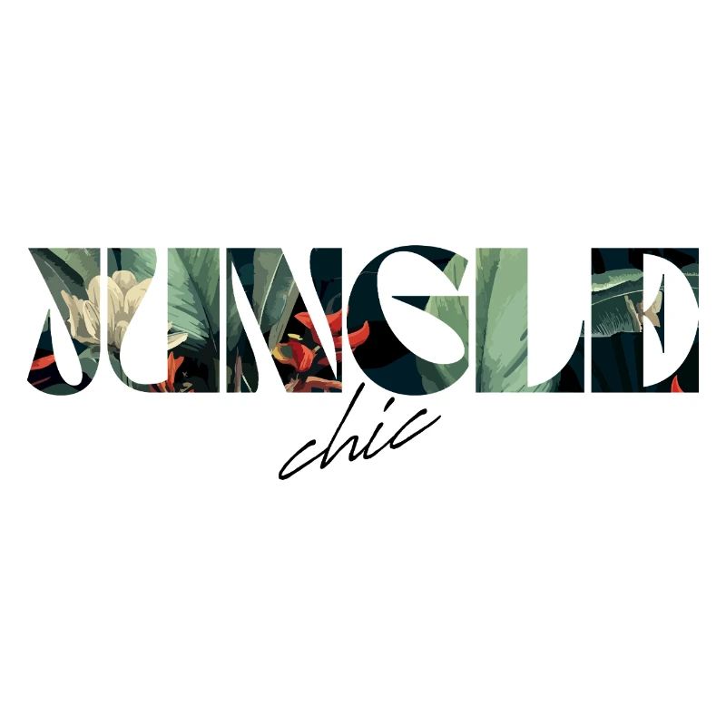 Jungle chic Tropical Lettrage