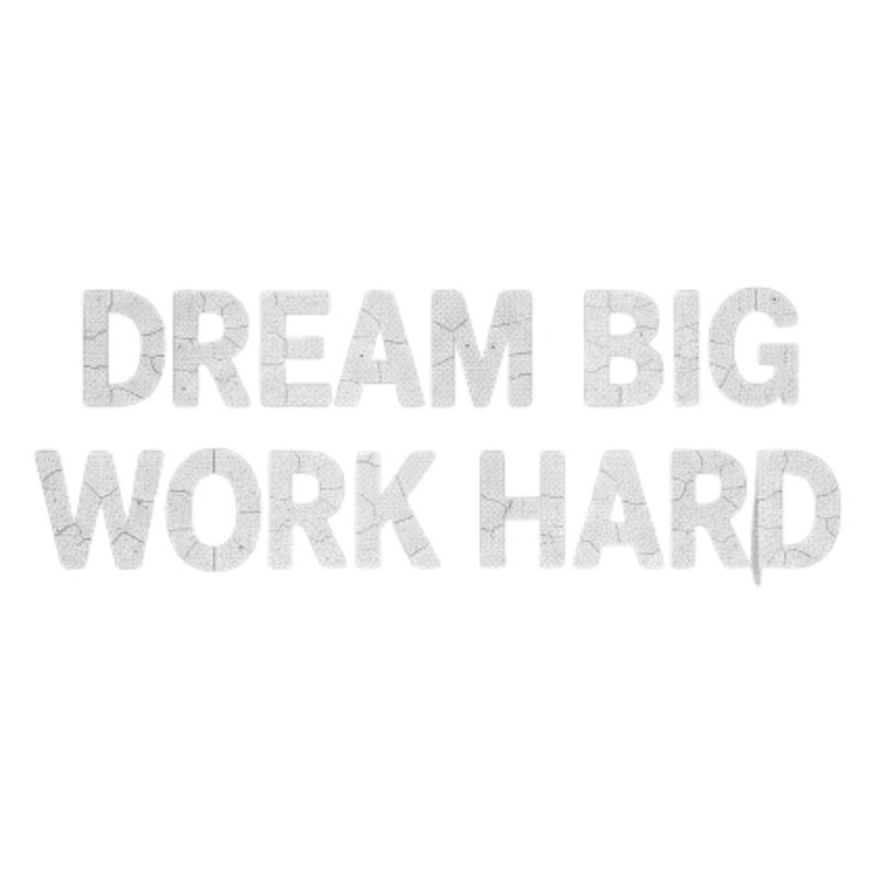 Träum groß, arbeite hart – Mutige Motivation Typografie