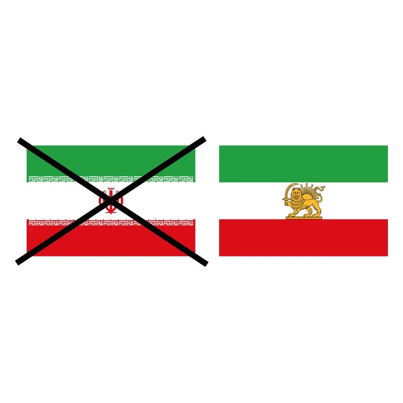 Design graphique du drapeau iranien traversé