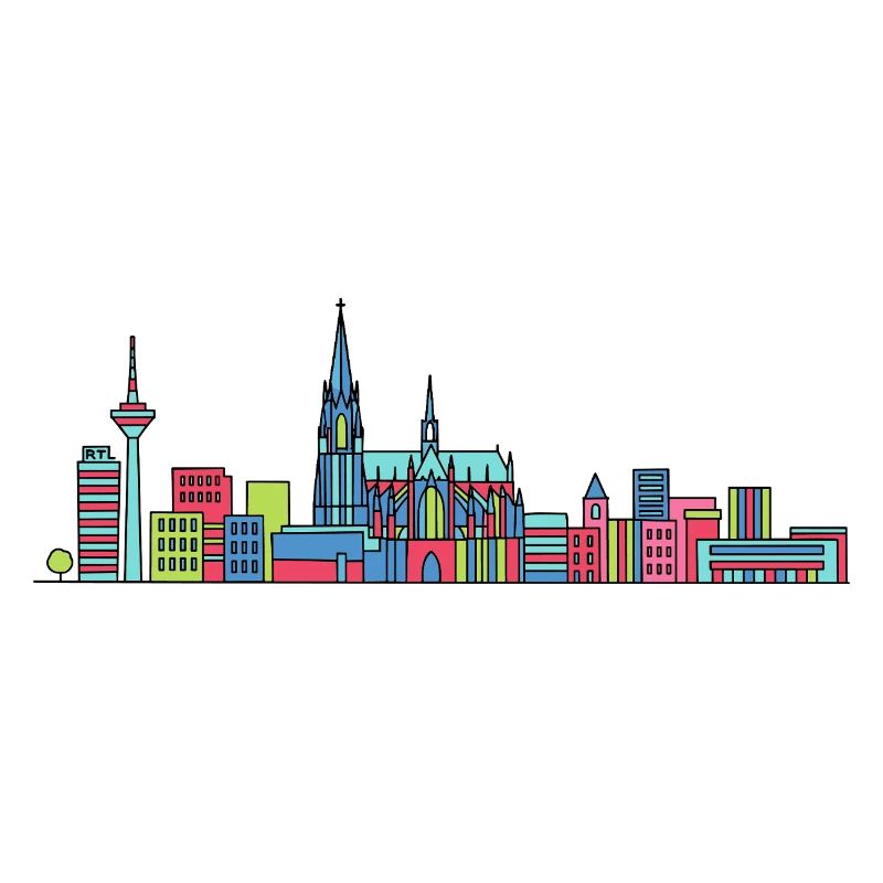 Kölner Stadtschirm Dom: Moderne Linienkunst