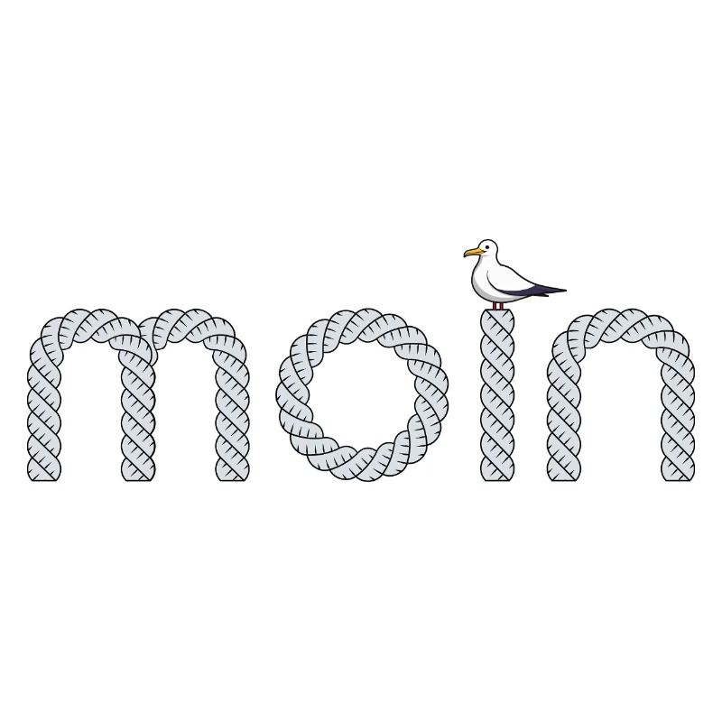 Moin Schriftzug mit kleiner Möwe