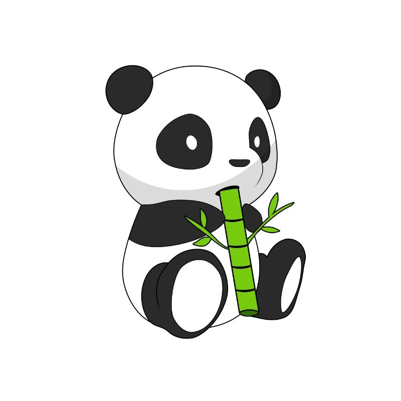 Panda, der Bambus isst