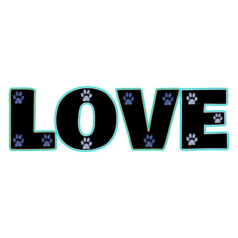 Amour pattes de chat bleu