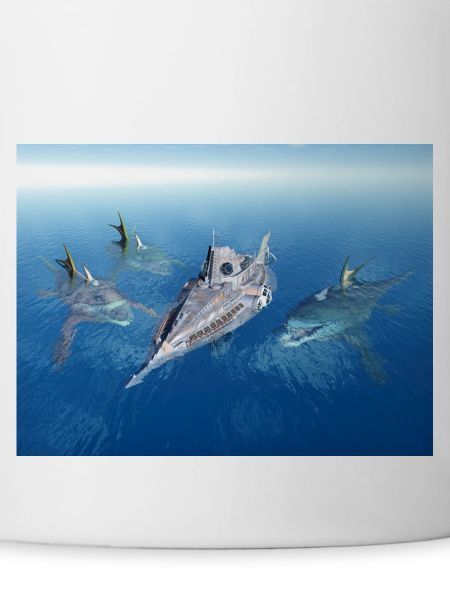 Monstrous fish and submarine