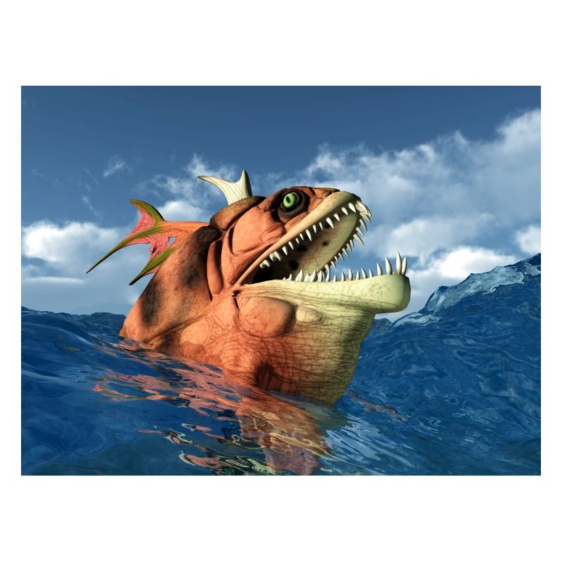 Poisson monstrueux dans la mer orageuse