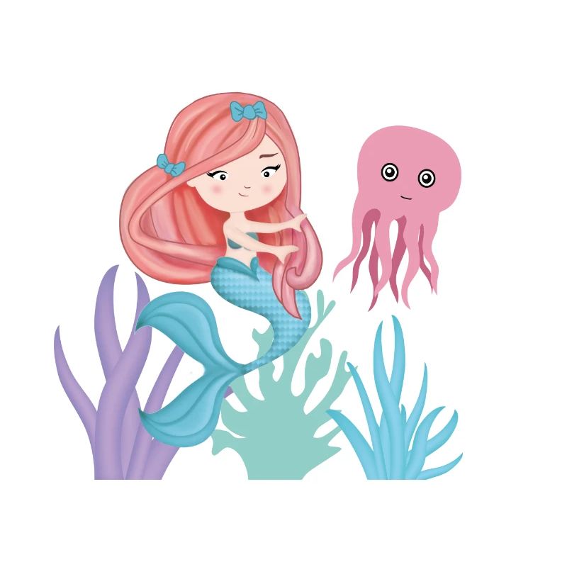 petite sirene avec son ami pieuvre
