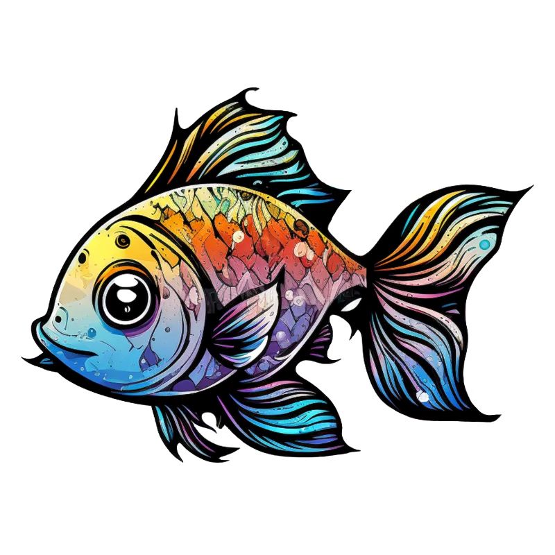Fisch Regenbogen Zeichnung
