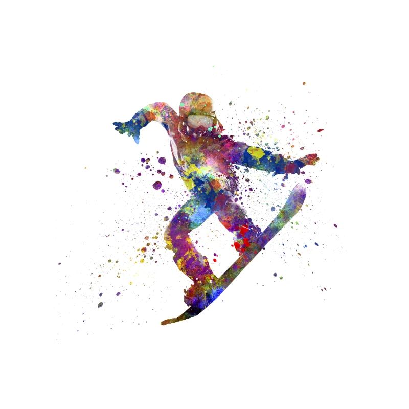 Snowboard à l’aquarelle