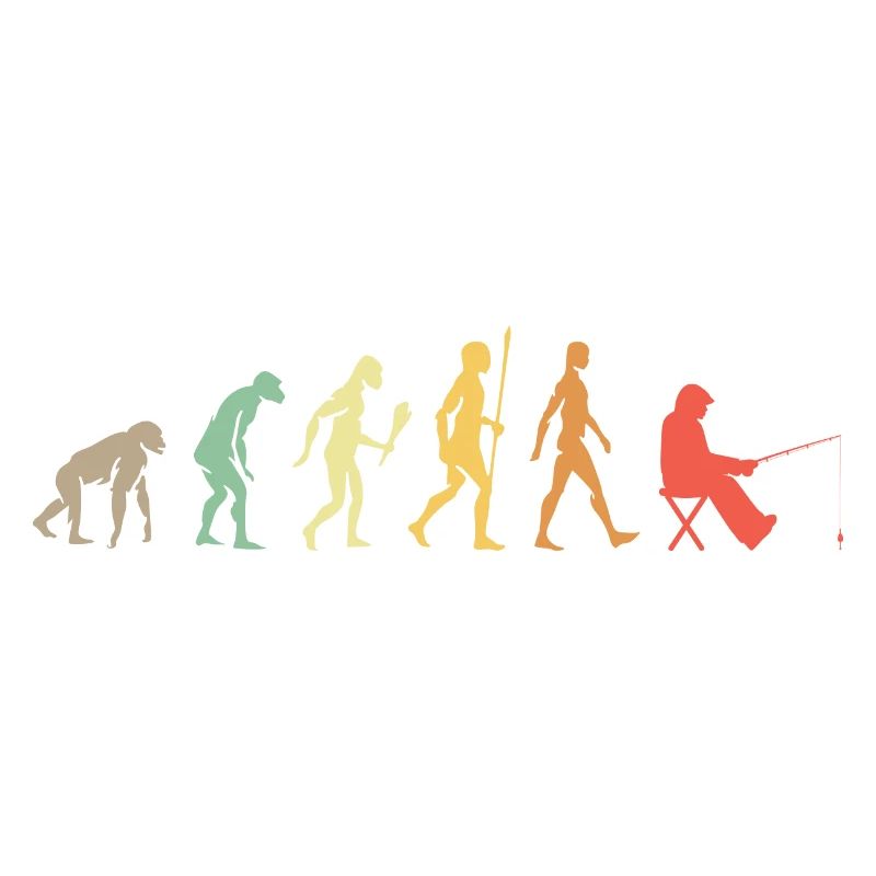 Die Evolution des Menschen Angelrute Sportfischer