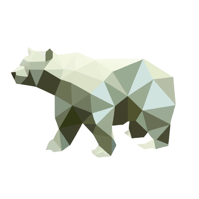 Bear, Polygon, Angular, Hiking, Trees, Animal, Mountains, Nature
