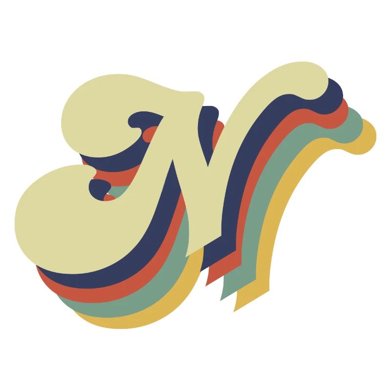 Retro-Buchstabe N