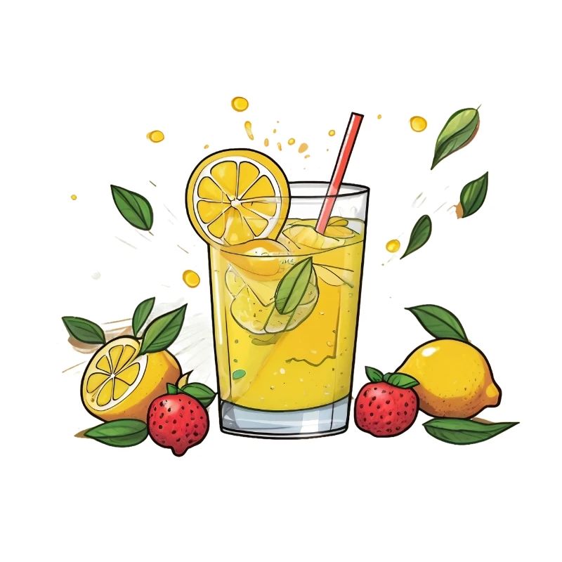 Glas Limonade mit Minze