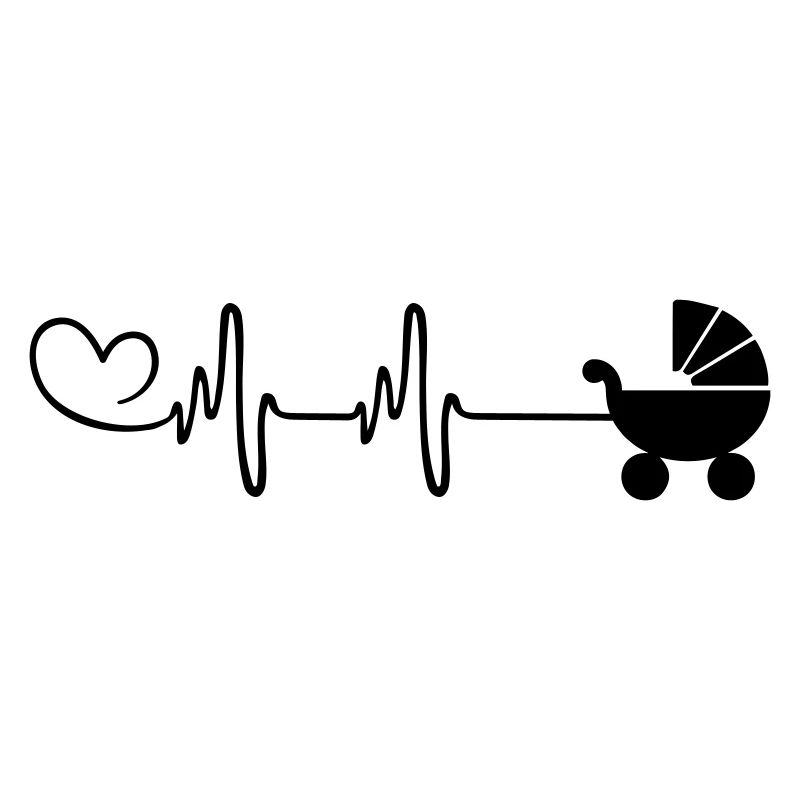 Poussette bébé pouls cœur