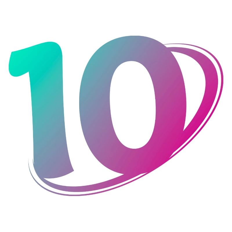 Numéro 10 multicolore