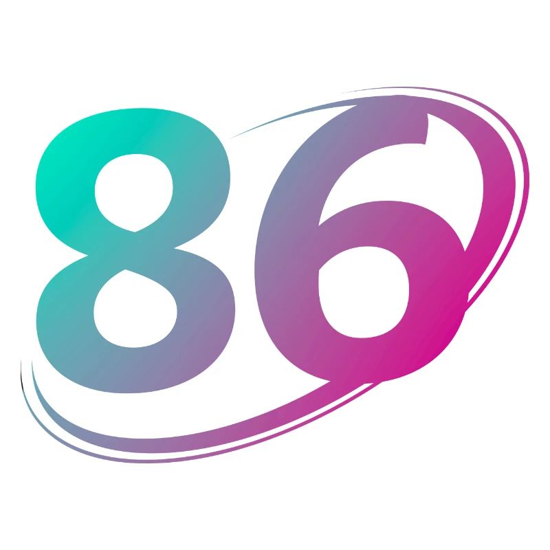 Numéro 86 multicolore