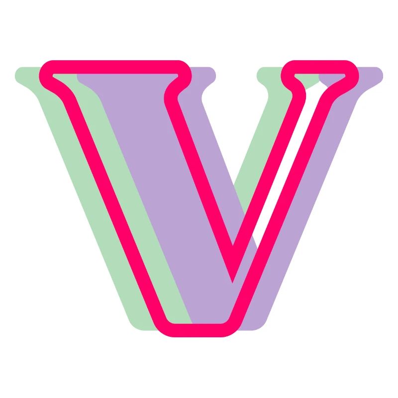 Mehrfarbiger Buchstabe V