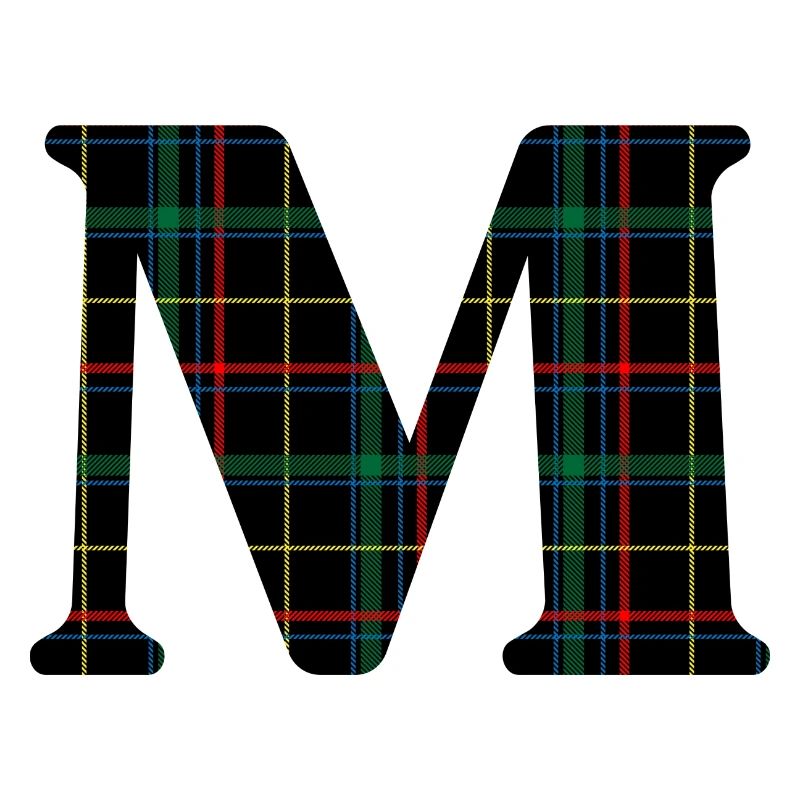 Monogramme m tartan écossais