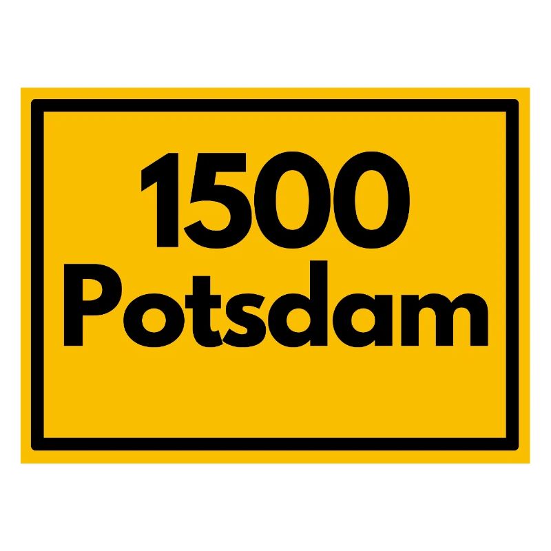 Place sign - then retro old zip code 1500 Potsdam