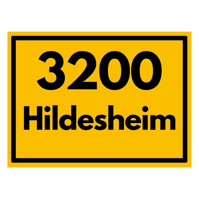 Place sign - then retro old zip code 3200 HILDESHEIM