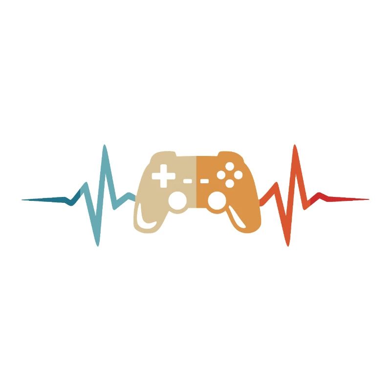 Gamer Herzschlag Gaming Controller Gamepad Zocker
