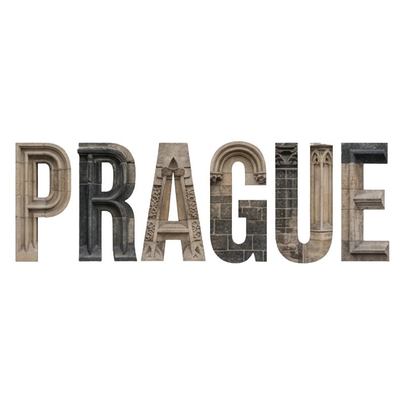 Typographie de Prague avec architecture historique