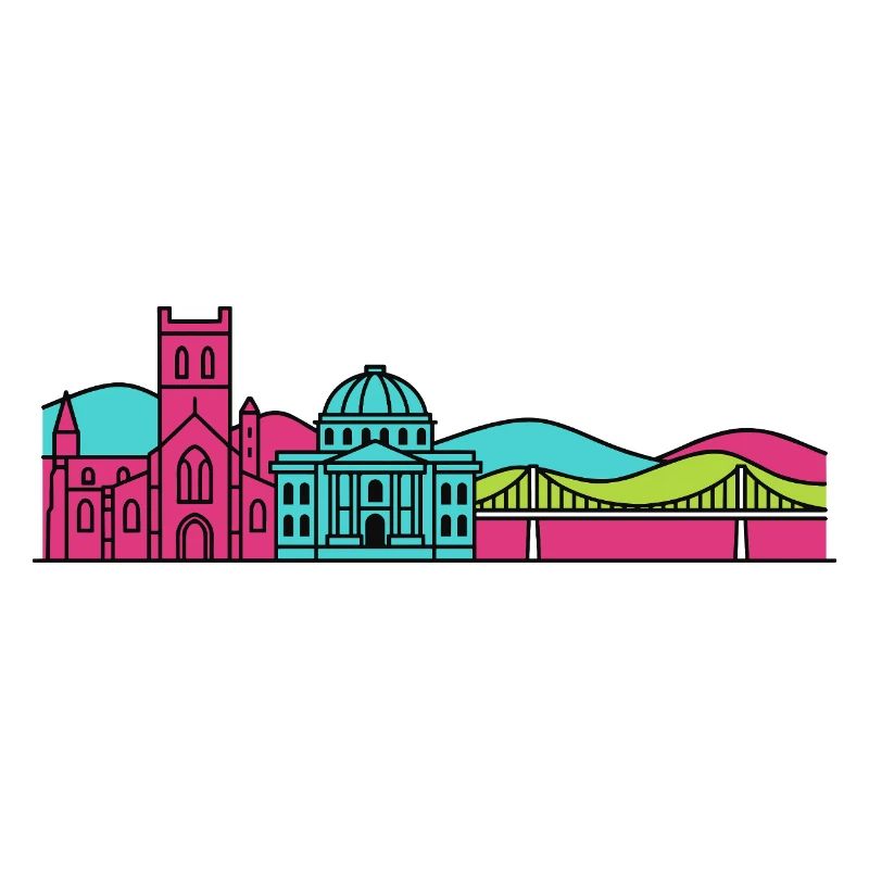 Dunfermline City Skyline Abbey Line Art