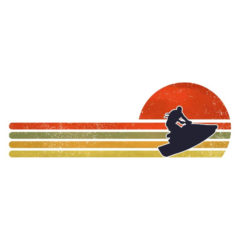 Retro Sunset Snowboard