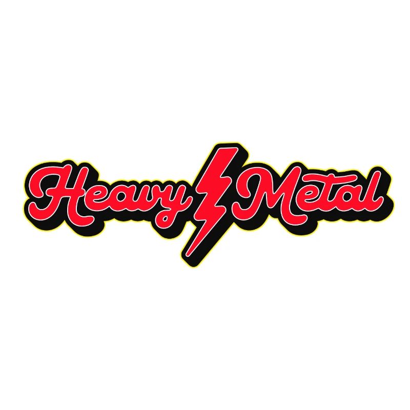 Logo du script de l’éclair en métal lourd